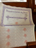 Action au porteur Chaudronneries du Nord violet vintage années 1920 ancien titre