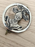 Insigne béret militaire ancien chevalier cercle métal vintage armée française