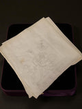 Serviette ancienne brodée vintage années 1950 linge de maison rétro blanc