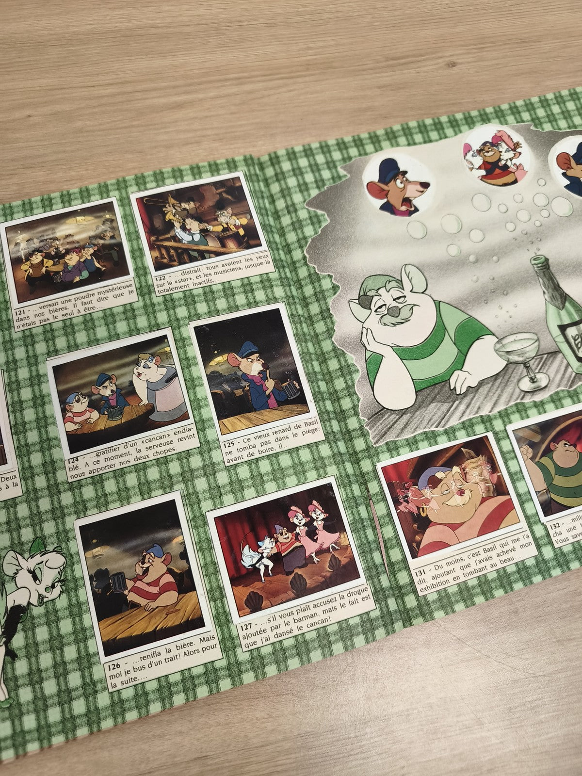 Vintage album Panini incomplet Basil Détective privé Disney 1986