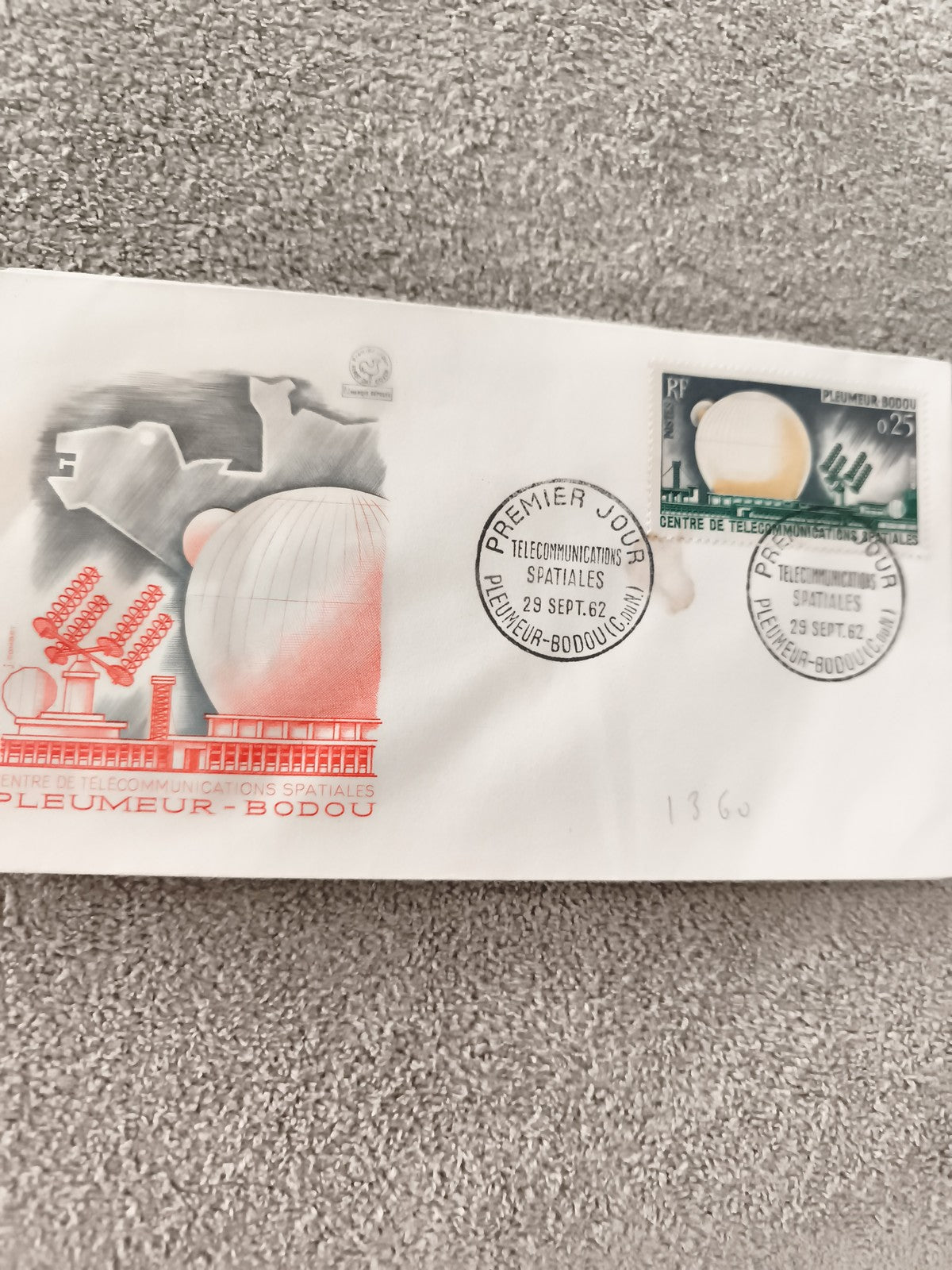 Lettre 1er jour Pleumeur-Bodou 1962 télécommunications spatiales ancien FDC