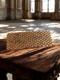 Boucle de ceinture vintage rectangulaire finition dorée relief