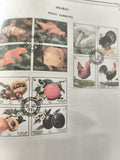 Timbres Sharjah Poste Aérienne animaux fruits oblitérés thématique