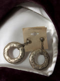 Boucles d’oreilles vintage rétro anneaux martelés, fantaisie, anti-allergique