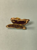 Pin's vintage Clarins papillon doré émaillé ancien collection publicitaire