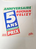 Vintage autocollant publicitaire Auchan ancien, sticker rétro anniversaire rare