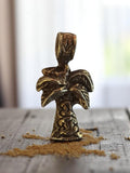 Pendentif vintage métal doré motif stylisé années 1950 bijouterie rétro