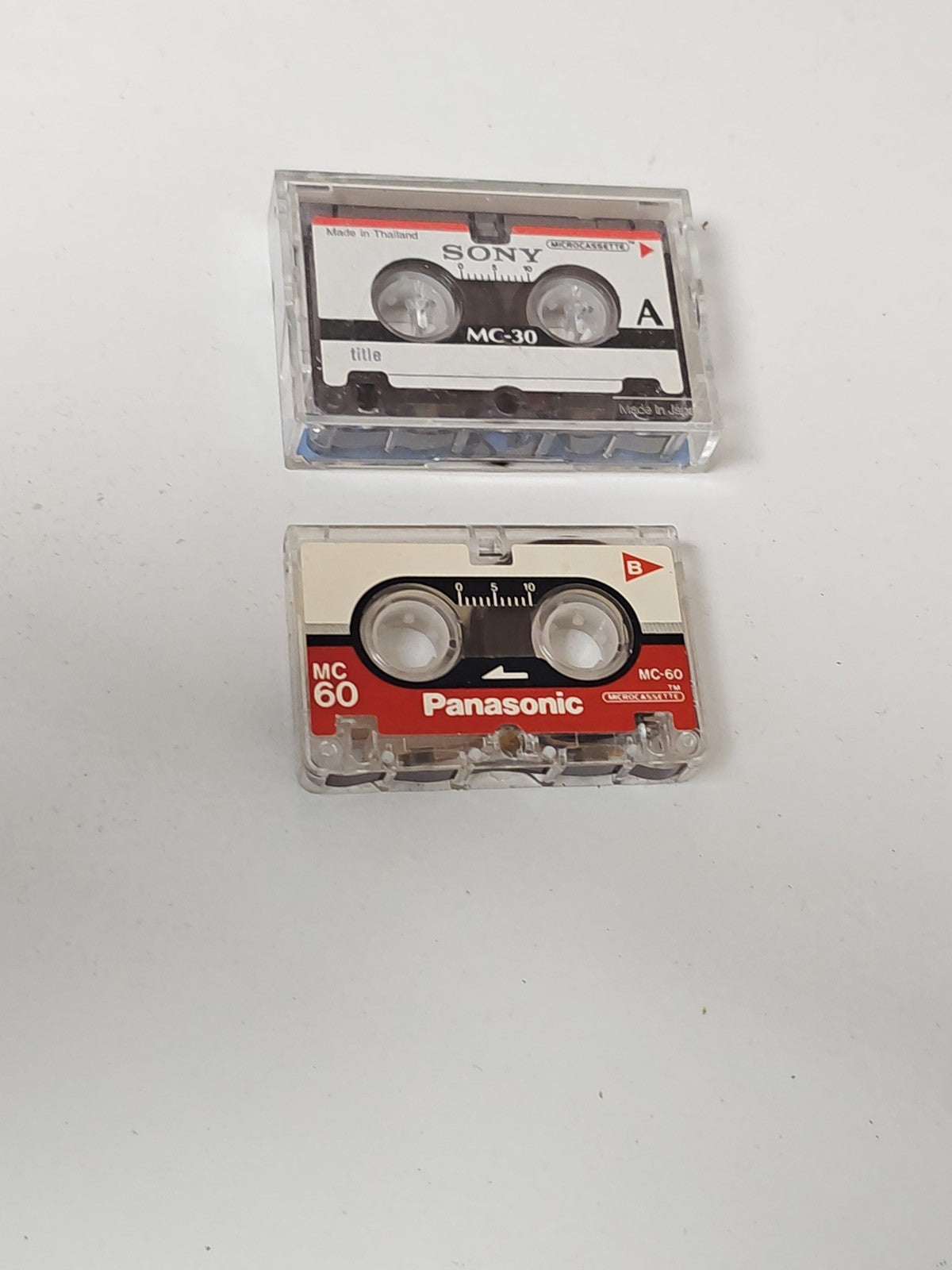 Lot 2 mini cassettes Panasonic MC30 MC60 audio originales dictaphone enregistreu