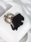 Porte-clés ancien éléphant noir vintage rétro publicitaire objet d'occasion