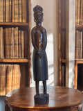 Statuette africaine femme bois d’ébène, sculpture ethnique vintage, art tribal
