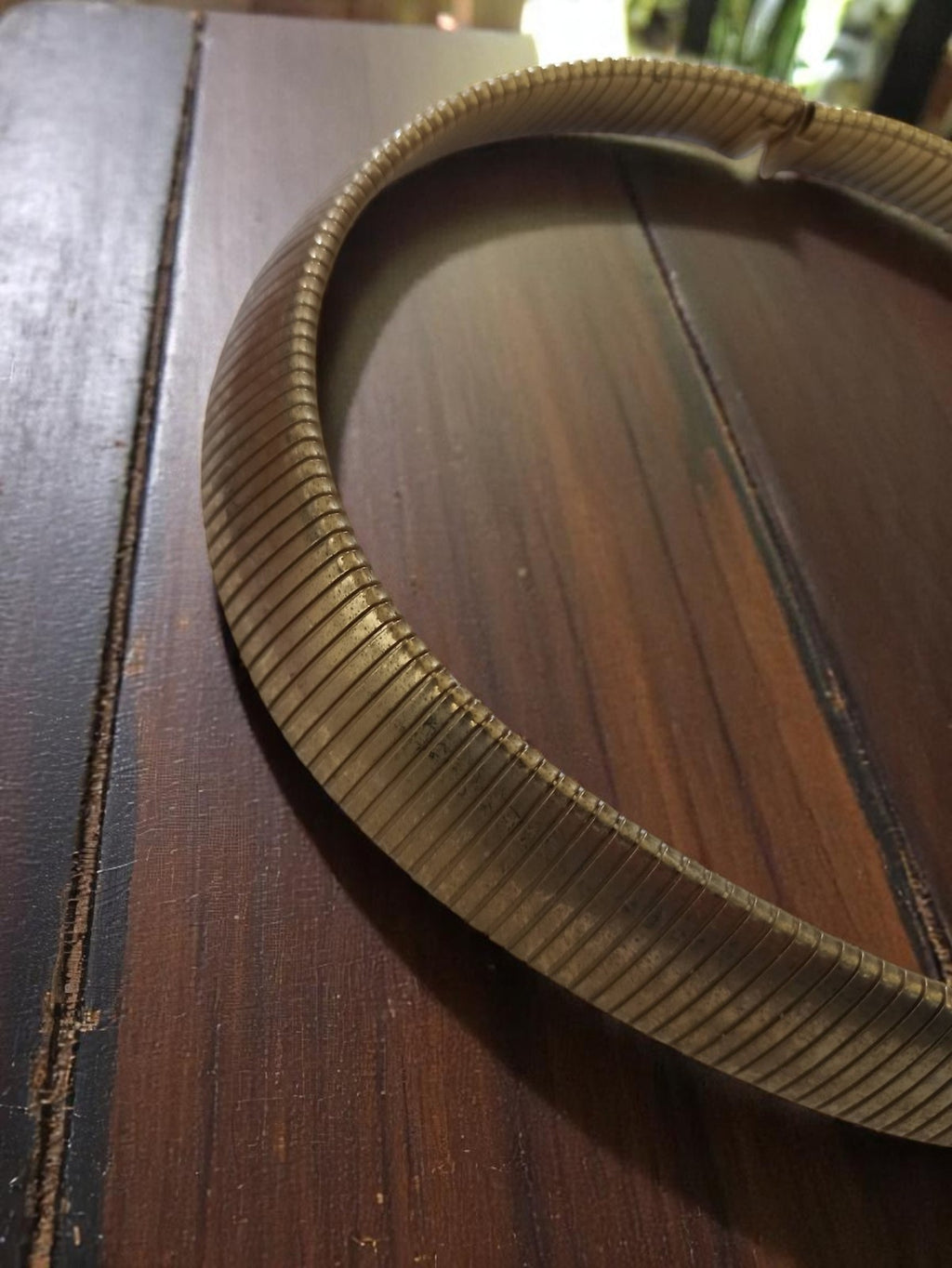 Collier ras du cou vintage en métal doré, style ethnique, pièce unique