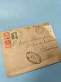 Ancienne enveloppe oblitérée philatélie France Suisse timbres vintage (Ref 4)