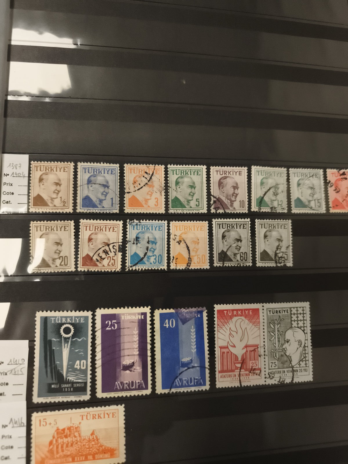 Timbres Turquie Atatürk oblitérés lot x18 philatélie thèmes Europe