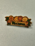 Vintage pin's Riviera fleurs style rétro jaune orange ancien badge collection