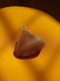 Pendentif vintage agate naturelle tranche triangulaire pierre ancienne
