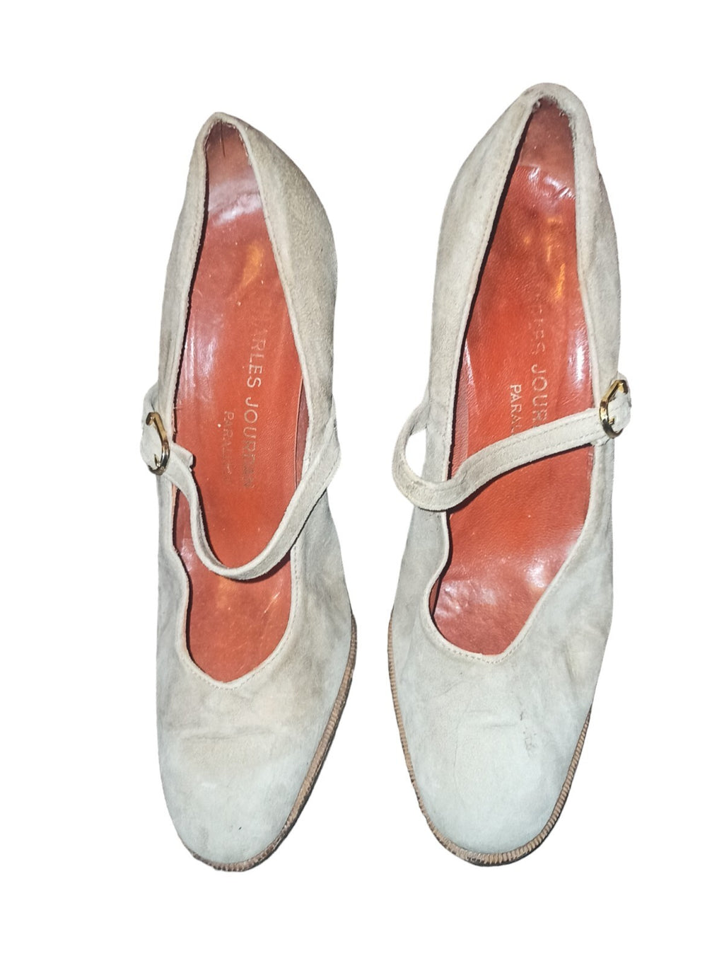 Escarpins femme Charles Jourdan blancs bride rétro T38, chaussures à talon