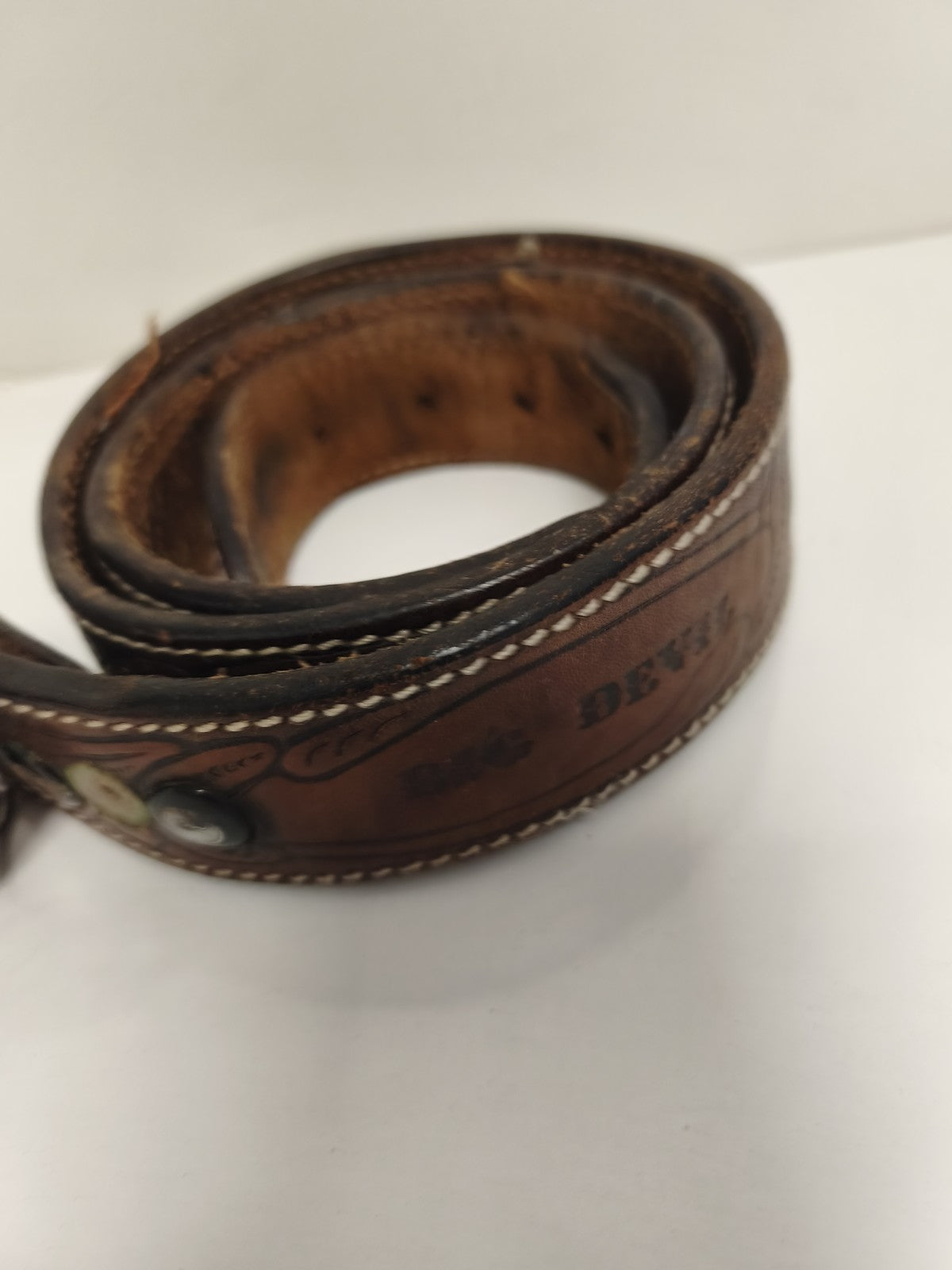 Ceinture vintage Harley Davidson cuir boucle aigle biker rétro