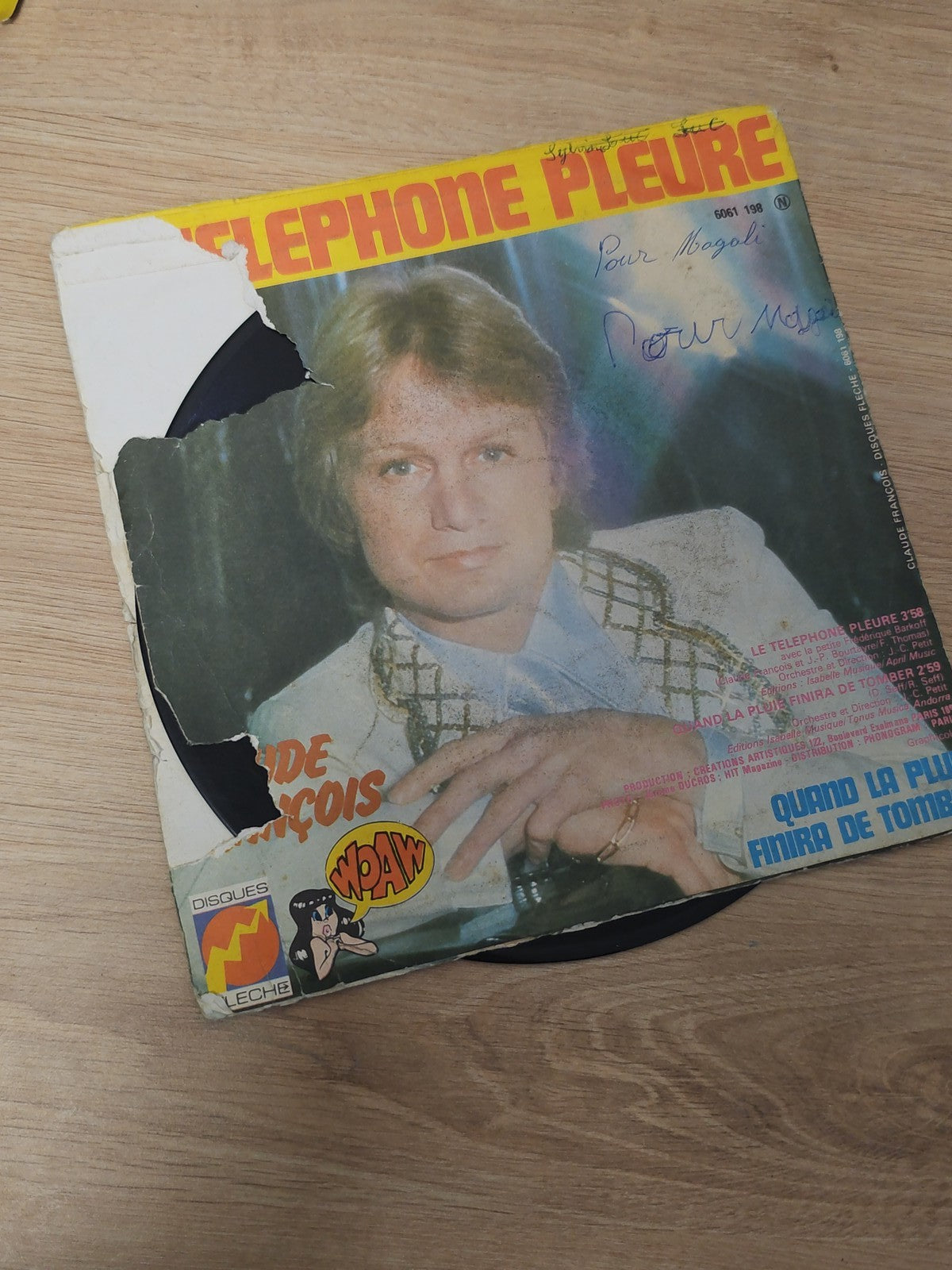 Vinyle 45 tours rétro ancien ? Téléphone pleure ? Collection musique vintage