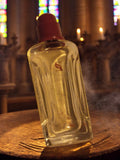 Miniature parfum vintage flacon verre bouchon rouge ancien eau de toilette