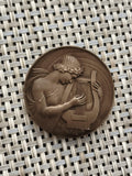 Ancienne médaille bronze musicien lyre Art déco vintage récompense