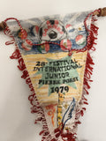 Fanion AS Cannes 1979 Festival International Junior Pierre Poesi ancien vintage