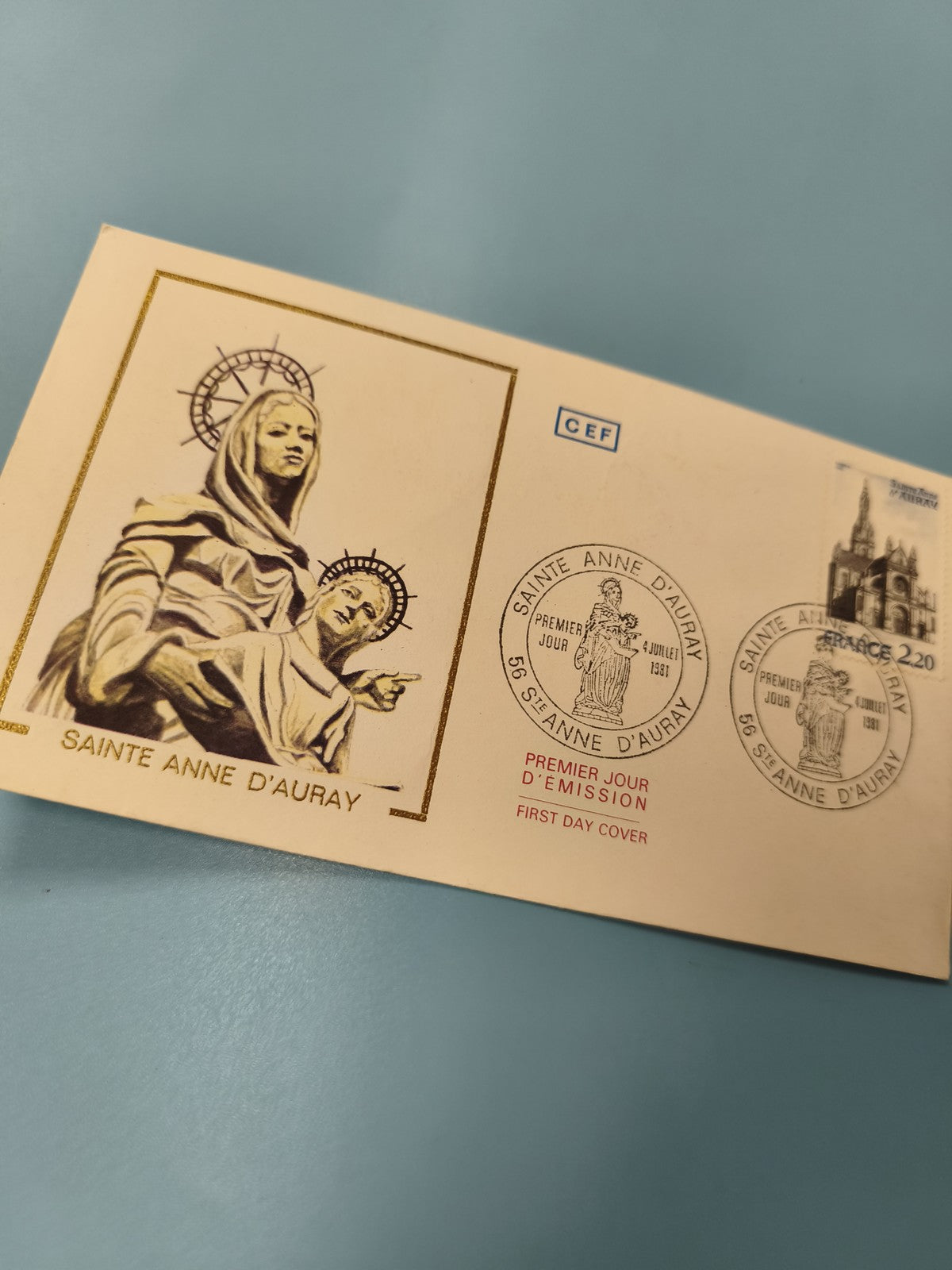 Enveloppe FDC premier jour Sainte Anne d?Auray avec timbre et illustration