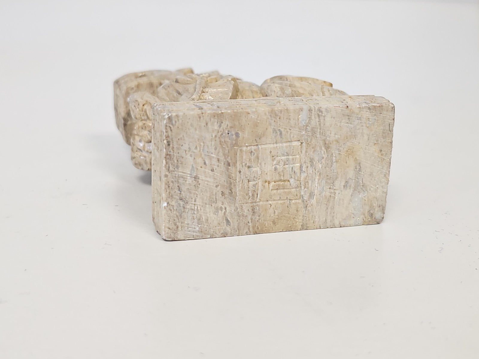 Vintage Chinese dragon sculpture in natural stone, antique Asian decor co