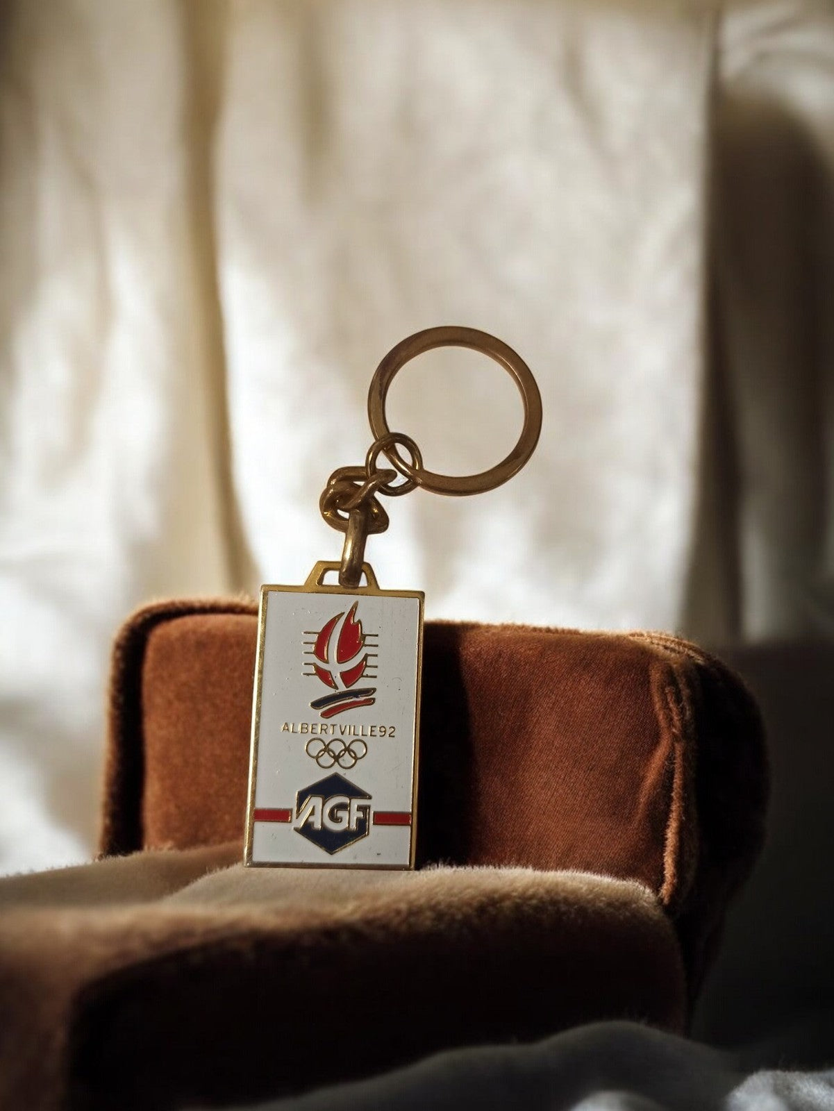 Porte-clés Albertville 92 AGF Jeux Olympiques vintage ancien rétro
