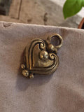 Pendentif cœur vintage métal style rétro années 50 bijouterie ancienne