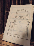 Patron couture ancien veste dos, patronage rétro vintage, patron rare