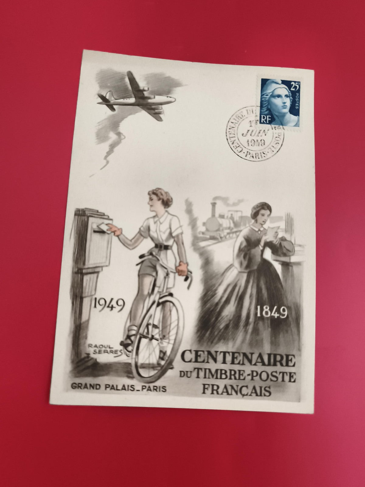 Lettre Premier Jour Centenaire Timbre-Poste Grand Palais 1949 Philatélie (Ref 1)