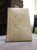 Missel ancien vintage IHS reliure cuir doré, livre de messe catholique