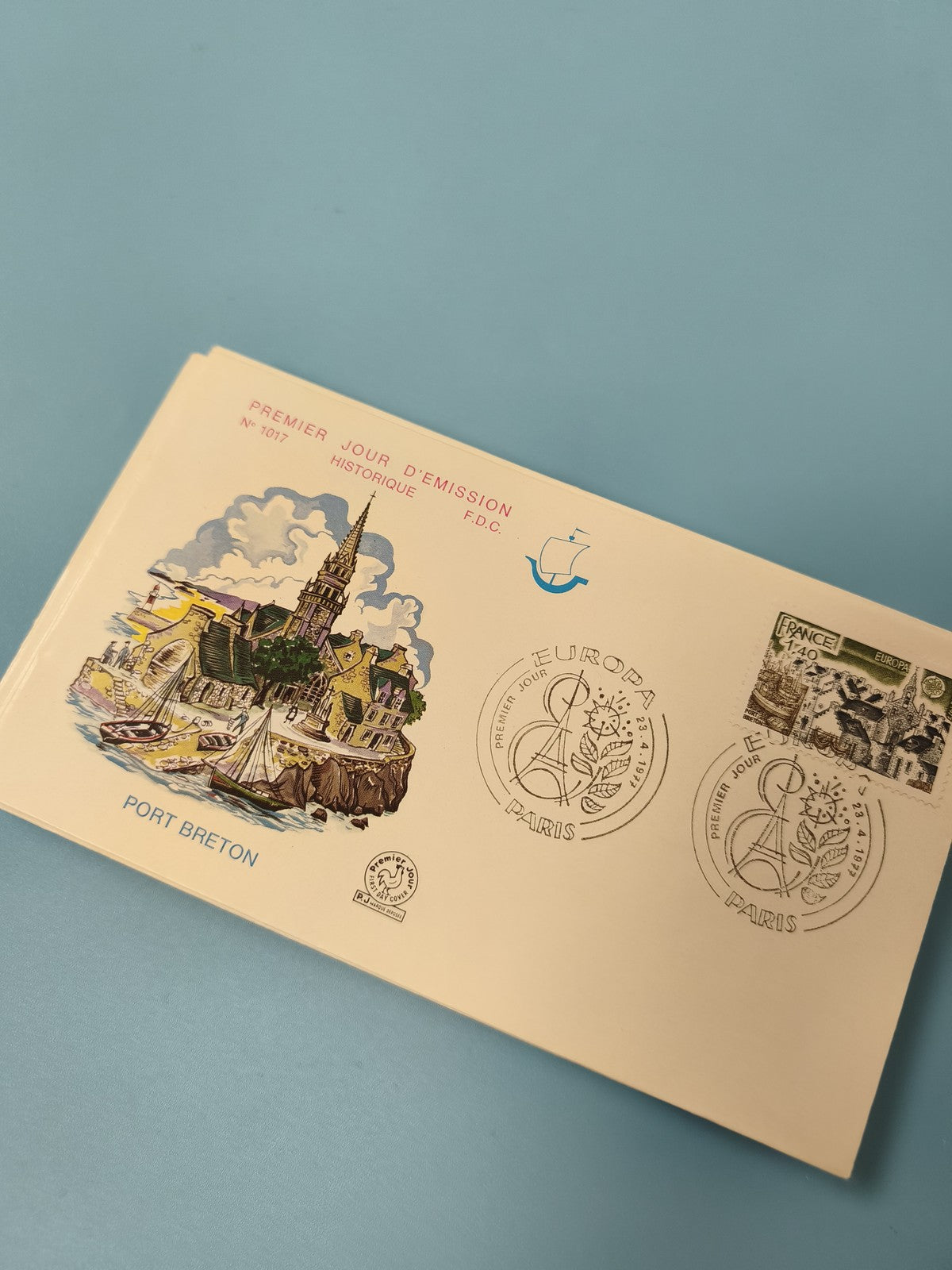 Enveloppe FDC premier jour d?émission Port Breton timbre Europa Paris (Ref 11)