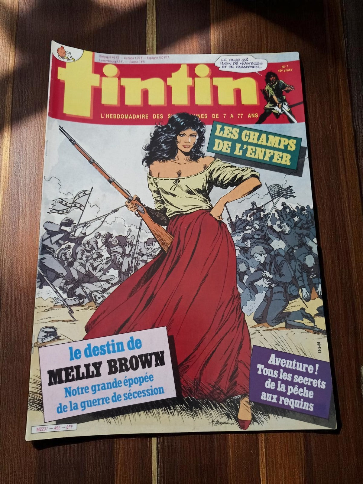 Magazine Tintin ancien n°7 1981 – Melly Brown, Champs de l’enfer, vintage BD