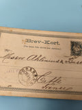 Ancienne enveloppe oblitérée XIXe Brev-Kort Norvège philatélie (Ref 9)