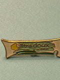 Vintage pin's publicitaire Soupline Ultra Doux vert blanc collection (Ref 5)