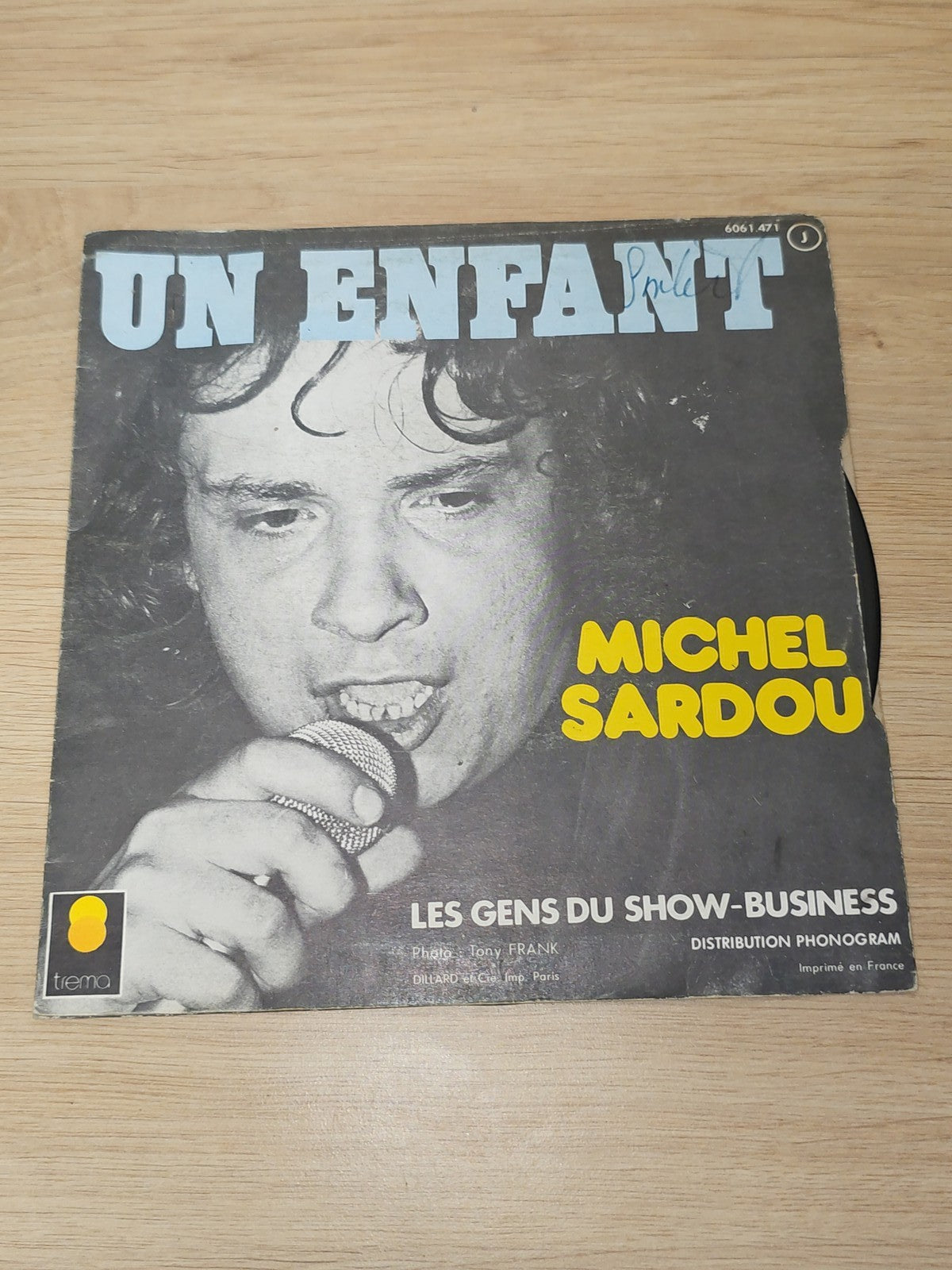 Vinyle 45 tours ancien Michel Sardou rétro collection musique française vintage