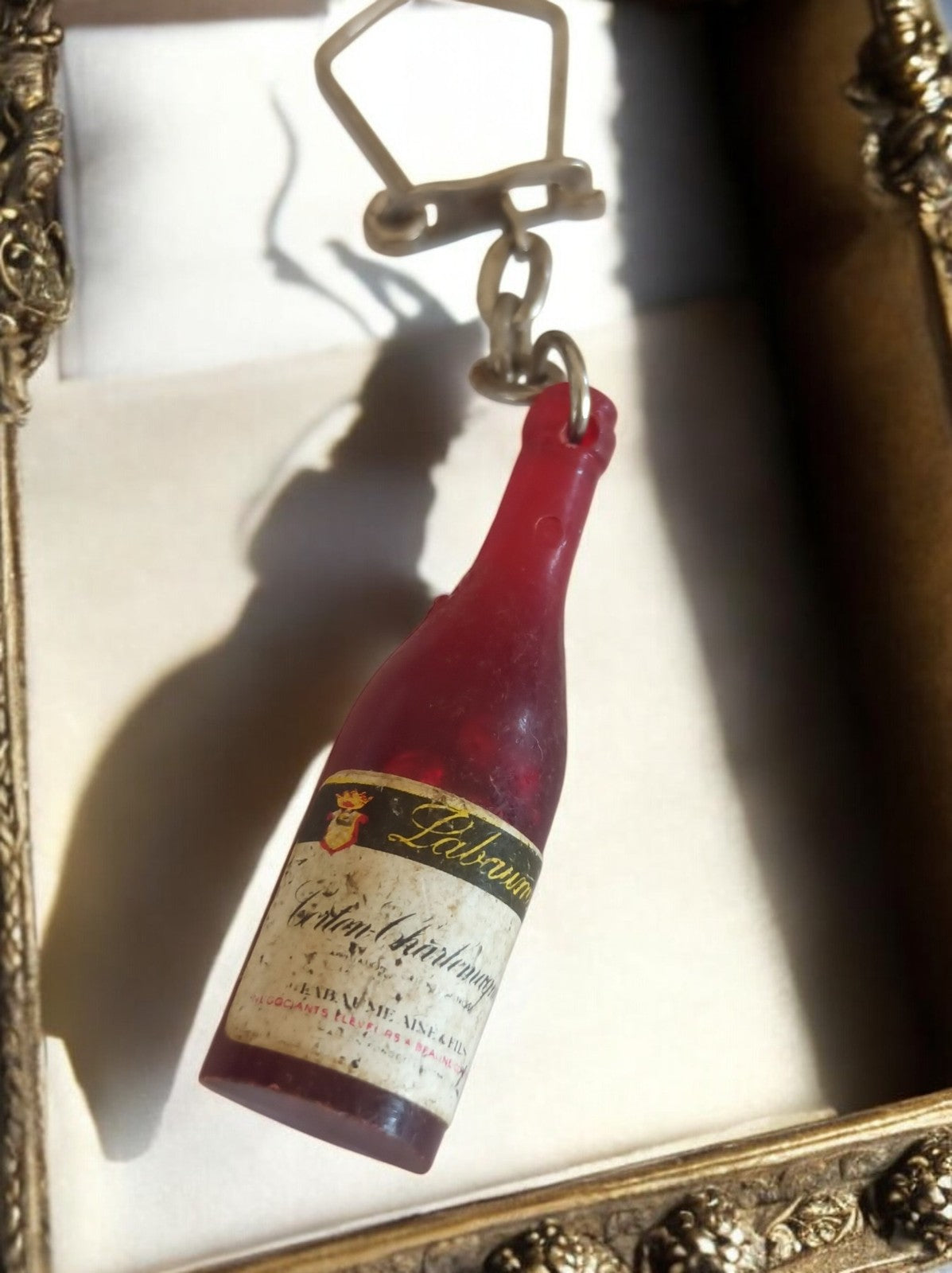 Porte-clés bouteille vin Labrunie vintage publicitaire France ancien alcool