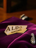 Pin's publicitaire vintage ALDO Nanterre rétro, badge doré, rare années 80