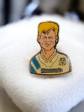 Pin's vintage joueur OM Panasonic badge ancien Olympique Marseille football rétr