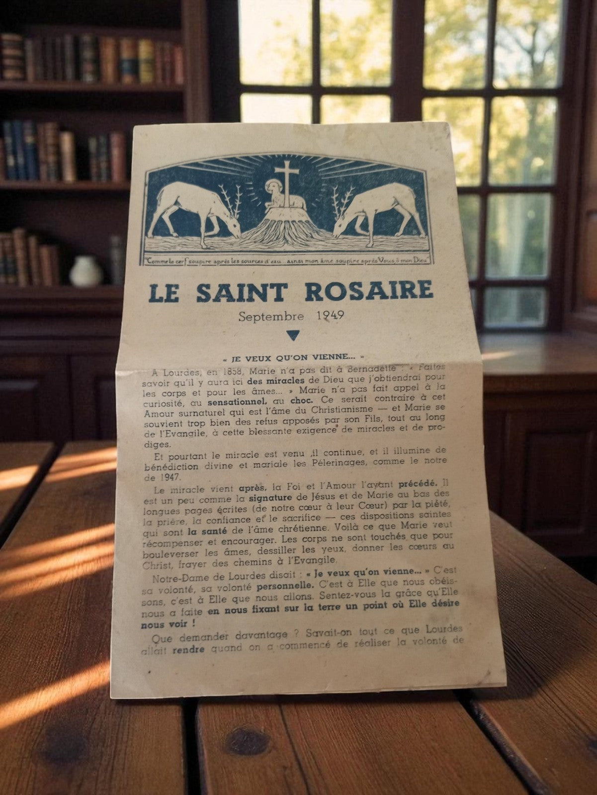 Livret ancien religieux Le Saint Rosaire 1949 vintage prière rétro Lourdes