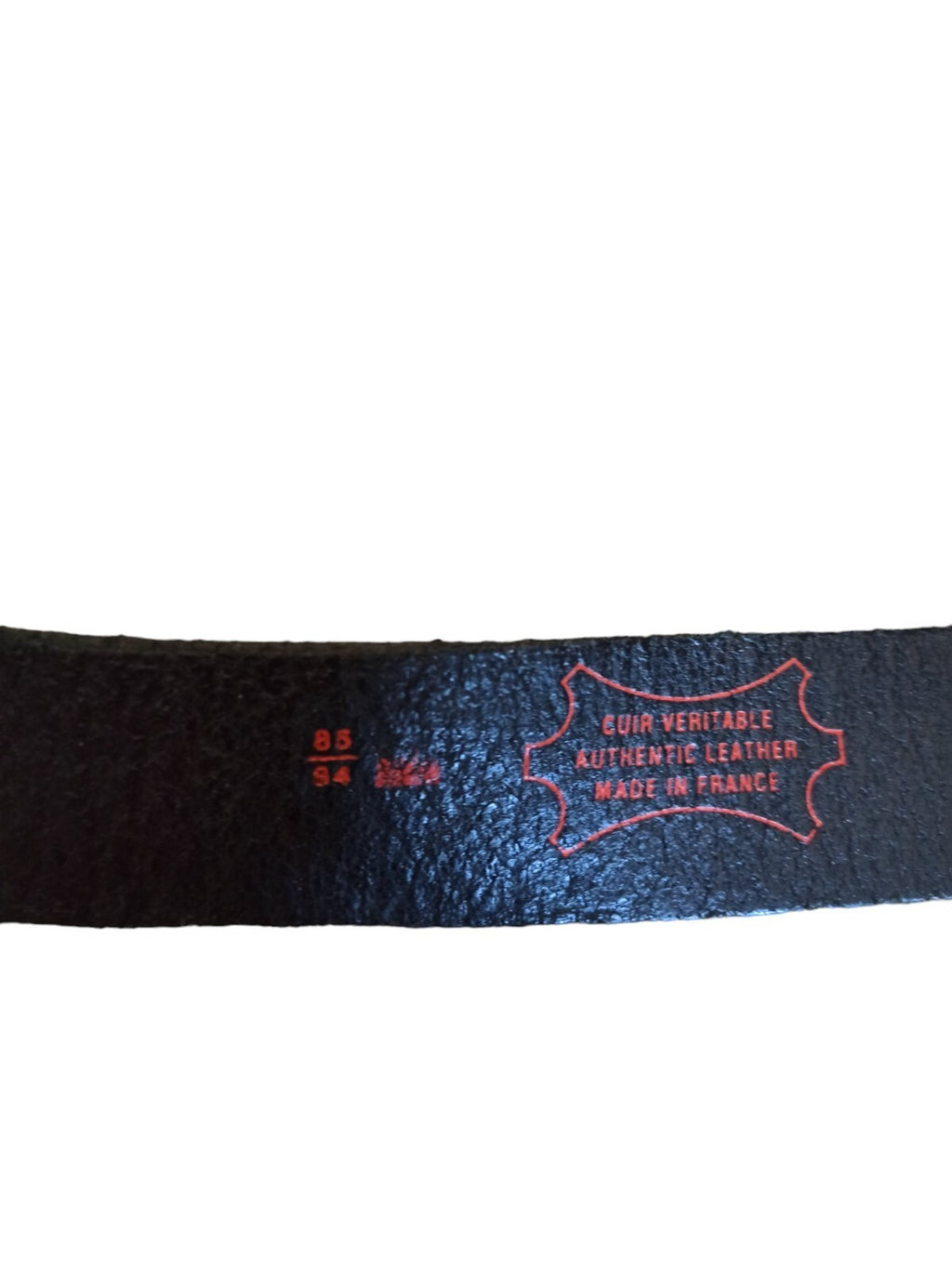 Ceinture vintage femme boucle métal aspect vieilli, cuir noir rétro