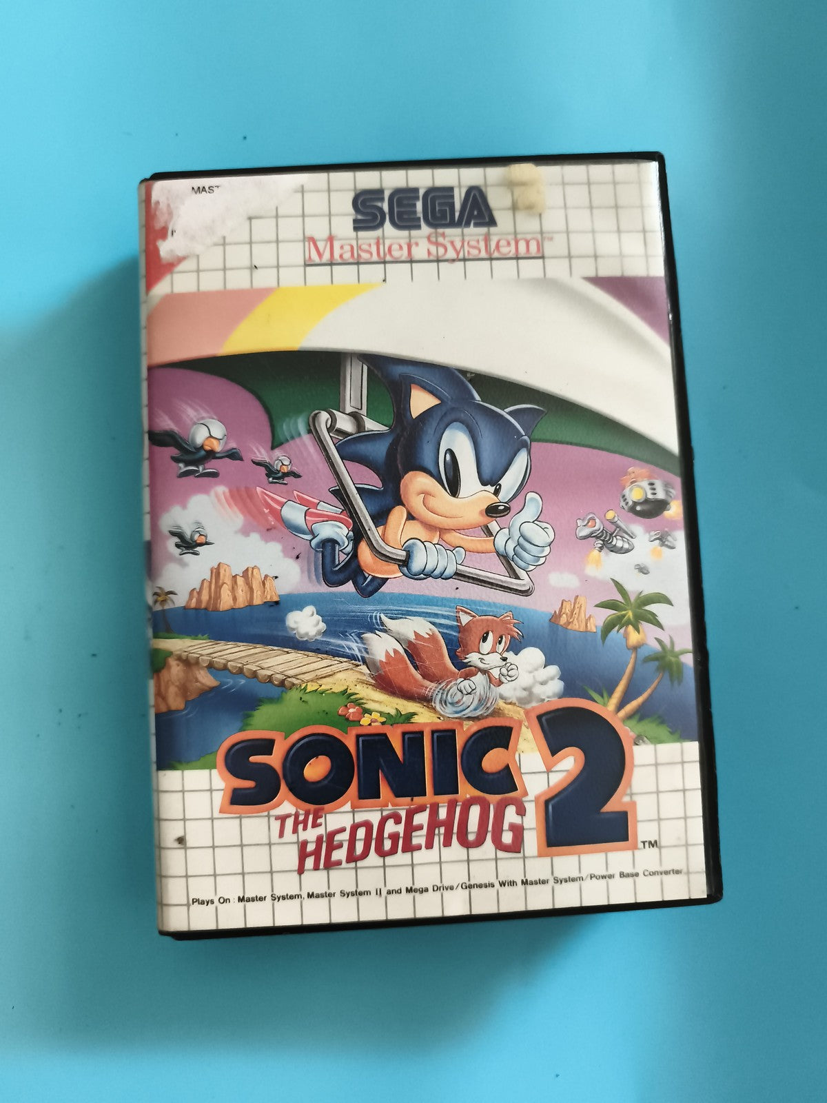 Boîte vide Sega Master System Sonic 2 – jaquette d'origine, cover jeu rétro
