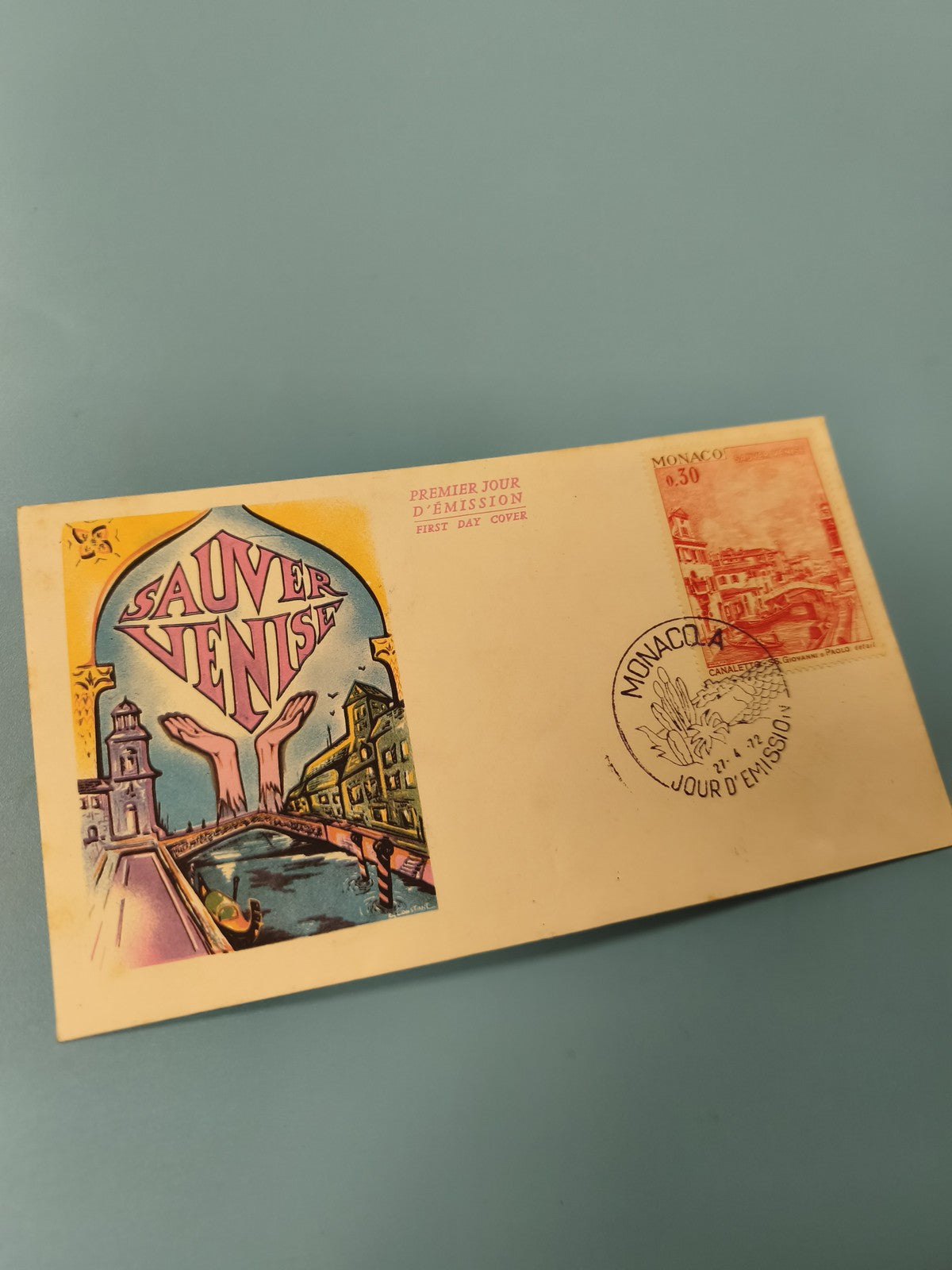 Enveloppe Premier Jour d?Émission FDC Monaco Sauver Venise Timbre 0,30? (Ref 10)