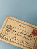 Ancienne enveloppe oblitérée 1897 philatélie vintage, France Suède, Ref 9