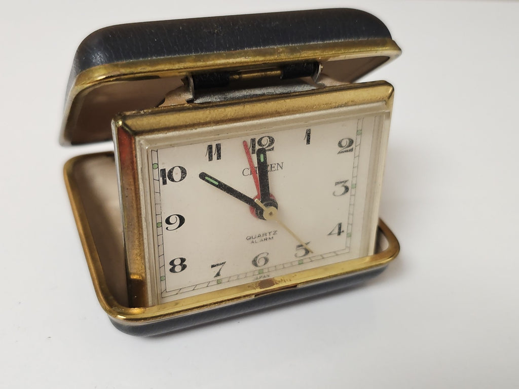 Réveil de voyage vintage Citizen ancien, horloge rétro pour collectionneur, fonc