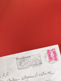 Enveloppe philatélie oblitérée Frontignan timbre 3,80F rose cachet 1991