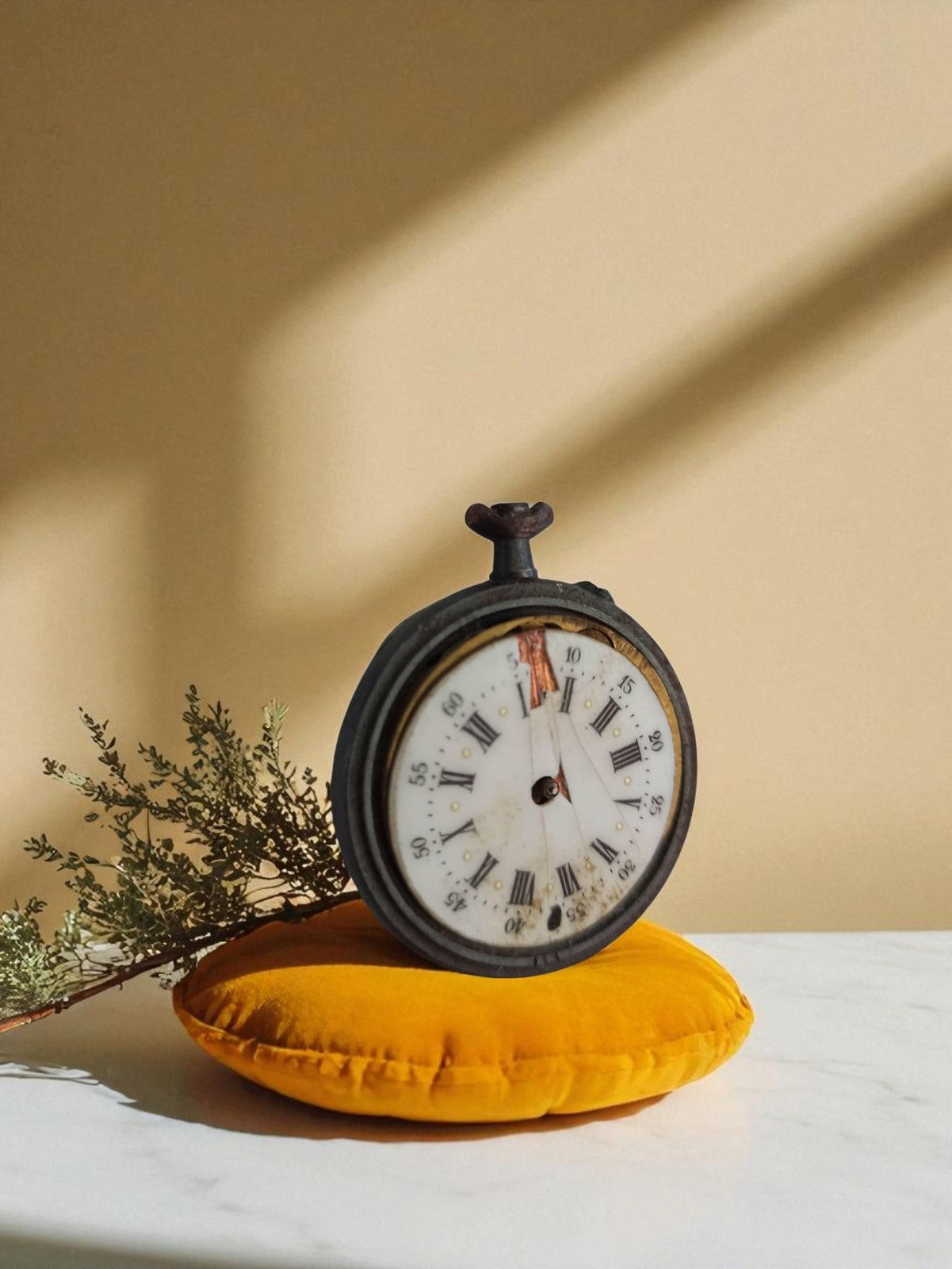 Montre à gousset ancienne à restaurer cadran émail chiffres romains vintage