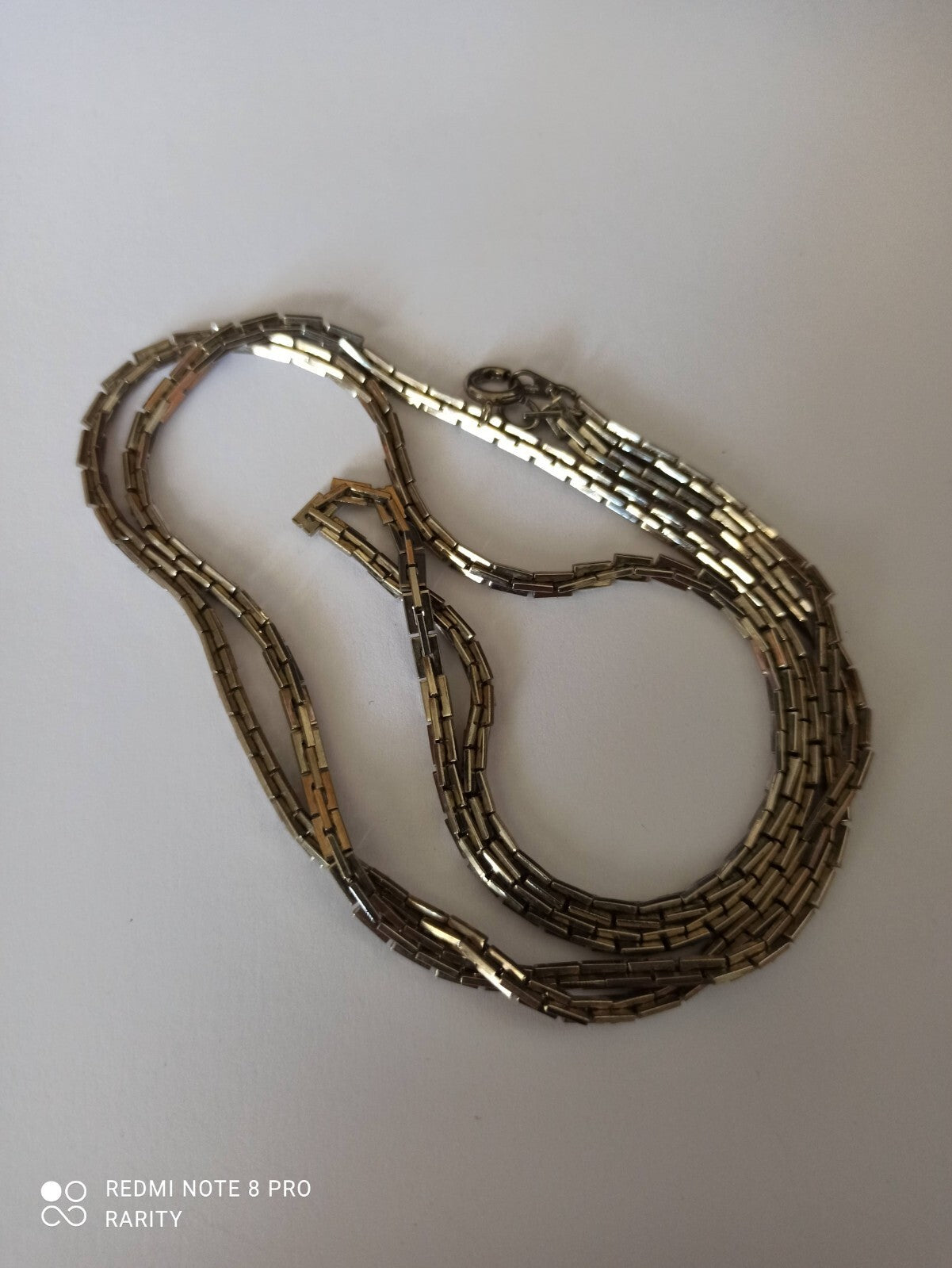 Collier vintage années 80 chaîne à maillons dorés, bijou rétro femme