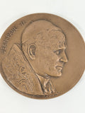 Médaille ancienne Jean-Paul II bronze, profil papal, collection religion